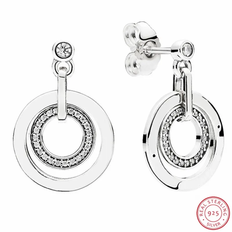 925 Sterling Silver Hanging Earrings for Women Feature Two Brand Circles with Harmonious Movement & Contrasting Textures FLE095
925 Sterling Silver Hanging Earrings for Women Feature Two Brand Circles with Harmonious Movement & Contrasting Textures FLE095