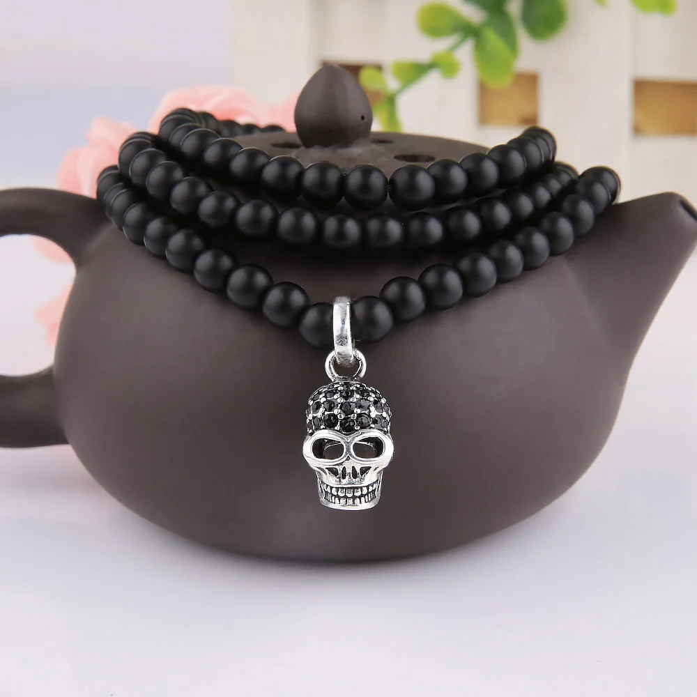 2017 New Arrival Punk Men Jewelry Crystal Skeleton Skull Head Pendant Necklace 6mm Matte Black Onyx Beads Necklaces for Men
2017 New Arrival Punk Men Jewelry Crystal Skeleton Skull Head Pendant Necklace 6mm Matte Black Onyx Beads Necklaces for Men