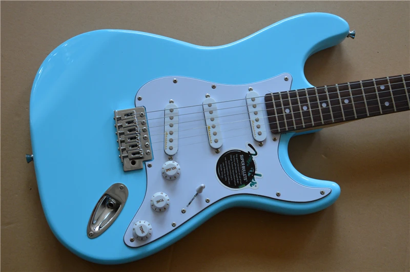 Blue 6-string guitar string elm rosewood fingerboard electric guitar with jig bag beginner or professional performance
Blue 6-string guitar string elm rosewood fingerboard electric guitar with jig bag beginner or professional performance