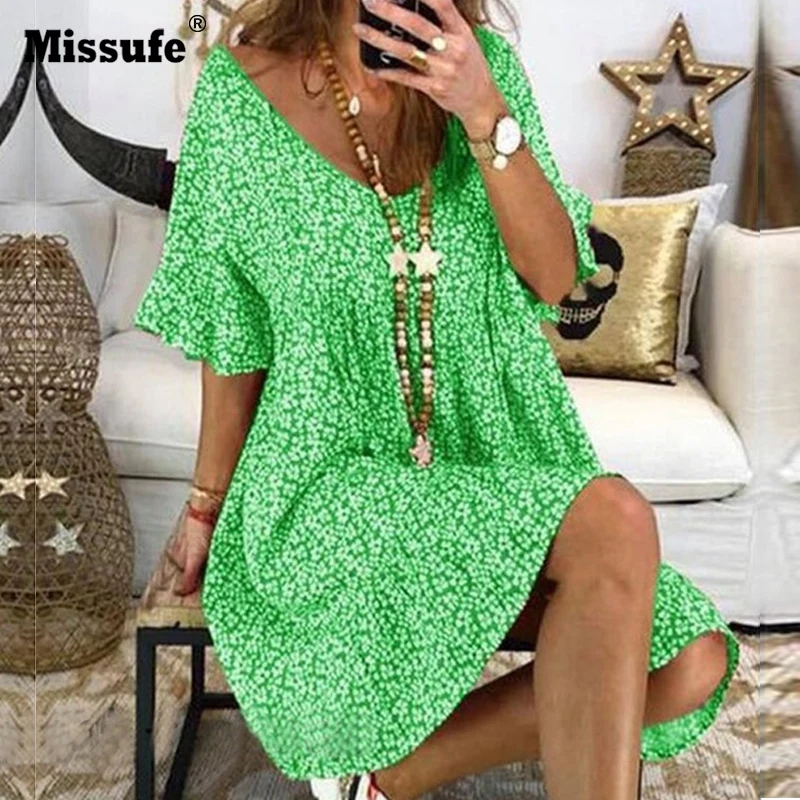 Missufe Floral Print Summer Dress V Neck Flare Sleeve Mini Casual Loose Vestidos Female Sundress Plus Size Boho Women's Dresses
Missufe Floral Print Summer Dress V Neck Flare Sleeve Mini Casual Loose Vestidos Female Sundress Plus Size Boho Women's Dresses
