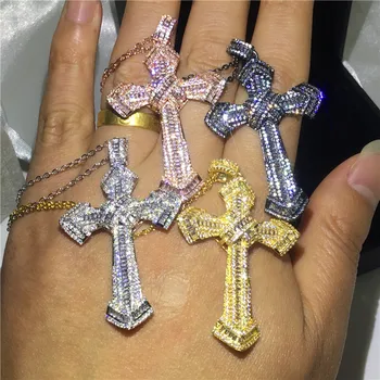 Luxury 4 Colors Big Cross pendant With necklace 925 Sterling silver AAAAA zircon Cz Party wedding Pendants for women men Jewelry
Luxury 4 Colors Big Cross pendant With necklace 925 Sterling silver AAAAA zircon Cz Party wedding Pendants for women men Jewelry