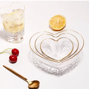 Heart Shape Bowls and Cup Set Japanese Style Glod Rim Clear Glass Food Salad Oats Fruit Dessert Snack Dish Water Milk Tea Cup
Heart Shape Bowls and Cup Set Japanese Style Glod Rim Clear Glass Food Salad Oats Fruit Dessert Snack Dish Water Milk Tea Cup