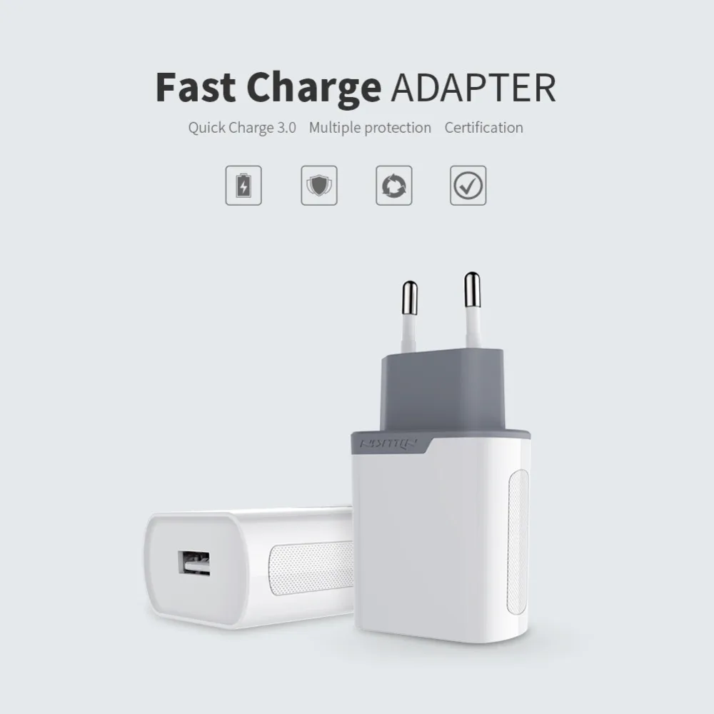 NILLKIN QC3.0 usb charger power adapter for iPhone 7 xiaomi Samsung mobile phone charger EU plug wall charging socket universal
NILLKIN QC3.0 usb charger power adapter for iPhone 7 xiaomi Samsung mobile phone charger EU plug wall charging socket universal