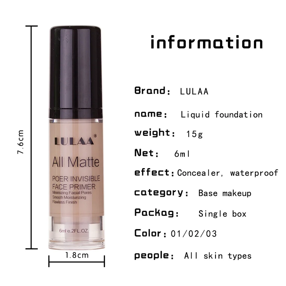Hot sale Liquid Foundation Concealer Full Cover Moisturizing Oil-control Contour Face Primer Makeups
Hot sale Liquid Foundation Concealer Full Cover Moisturizing Oil-control Contour Face Primer Makeups