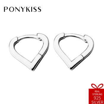 PONYKISS Romantic 100% 925 Sterling Silver Chic Sweet Heart Hoop Earrings Women Charm Accessories Birthday Party Fashion Gift
PONYKISS Romantic 100% 925 Sterling Silver Chic Sweet Heart Hoop Earrings Women Charm Accessories Birthday Party Fashion Gift
