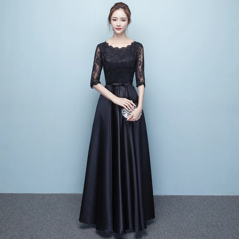 Best selling Fashion Half sleeve Mother of the bride dresses A-Line Satin Crew Elegant Lace Evening party gowns Plus size | Свадьбы и