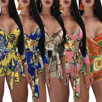 Women Short Jumpsuits Floral Print Bodycon Rompers Club Party Vacation Short Sleeve Jumpsuit Sexy V-neck Bandage Overalls
Women Short Jumpsuits Floral Print Bodycon Rompers Club Party Vacation Short Sleeve Jumpsuit Sexy V-neck Bandage Overalls
