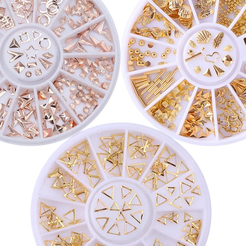 Rose Gold Rivet Nail Studs Grey Gold Circle Star Round Square Rhombus Mixed Accessories in Wheel for DIY 3D Nail Art Decoratio
Rose Gold Rivet Nail Studs Grey Gold Circle Star Round Square Rhombus Mixed Accessories in Wheel for DIY 3D Nail Art Decoratio