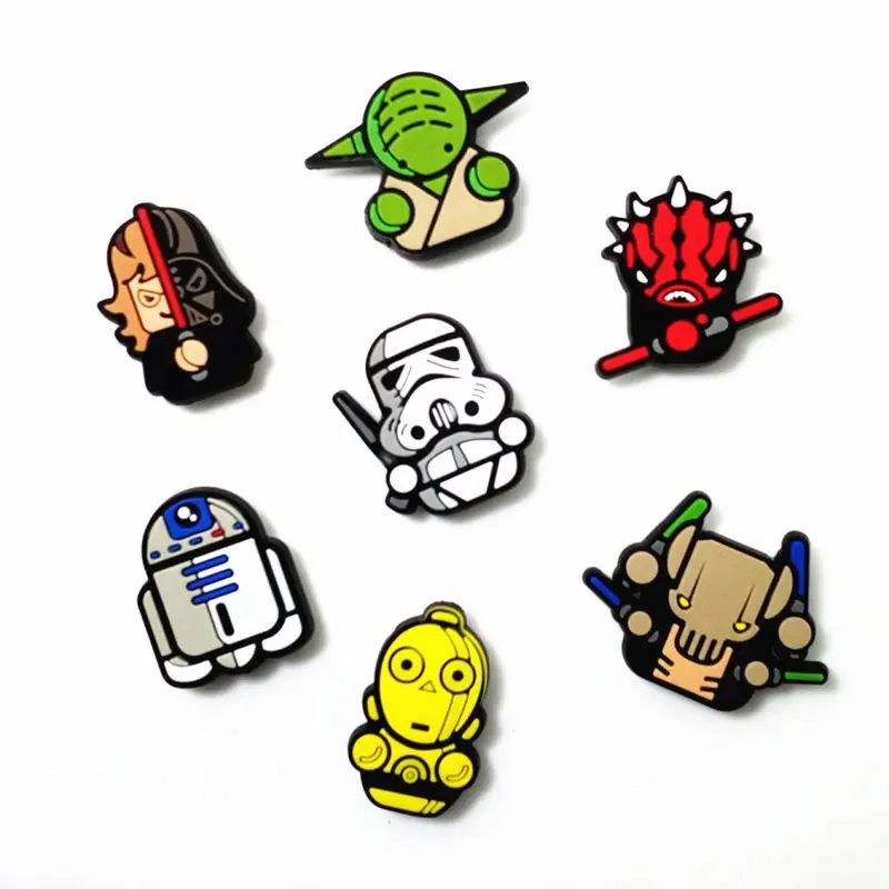 50 Pcs Stormtrooper Star Wars Robot PVC Flat back Anime Accessories DIY Gadgets Fashion Charms Pendatns clogs Boys Party Gift
50 Pcs Stormtrooper Star Wars Robot PVC Flat back Anime Accessories DIY Gadgets Fashion Charms Pendatns clogs Boys Party Gift