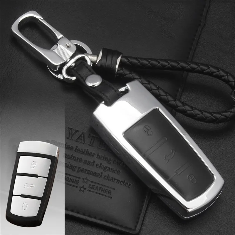 Zinc-alloy-Leather-Car-Key-Remote-Cover-Case-For-Volkswagen-VW-Tiguan-MK2-2017-2018-2016 (10)