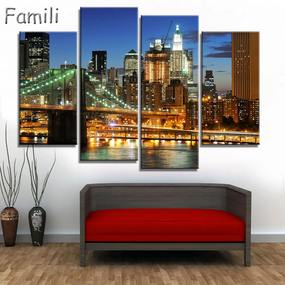Stretched 4 Pcs/Set Modern Wall Paintings New York City Canvas Prints Cityscape Artist Canvas Decorative Picture
Stretched 4 Pcs/Set Modern Wall Paintings New York City Canvas Prints Cityscape Artist Canvas Decorative Picture