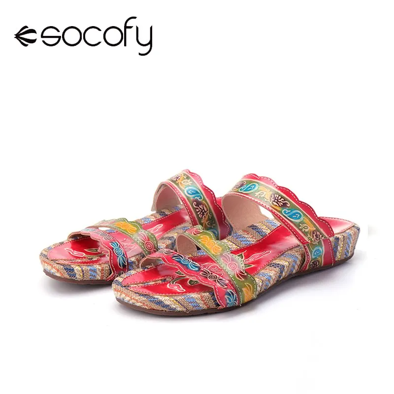 SOCOFY 2019 Shoes Women Summer Beach Sandals Retro Handmade Flip Flops Vintage Flowers Slides Casual Leather Peep Toe Pointed
SOCOFY 2019 Shoes Women Summer Beach Sandals Retro Handmade Flip Flops Vintage Flowers Slides Casual Leather Peep Toe Pointed
