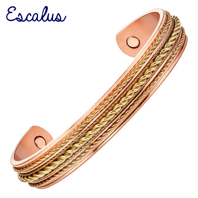 Escalus Remove Pain Men's Jewelry 2-tone Gold Color Copper Bangle For Men Magnetic Charm Bracelet Bio Healing Gentlemen Gift
Escalus Remove Pain Men's Jewelry 2-tone Gold Color Copper Bangle For Men Magnetic Charm Bracelet Bio Healing Gentlemen Gift