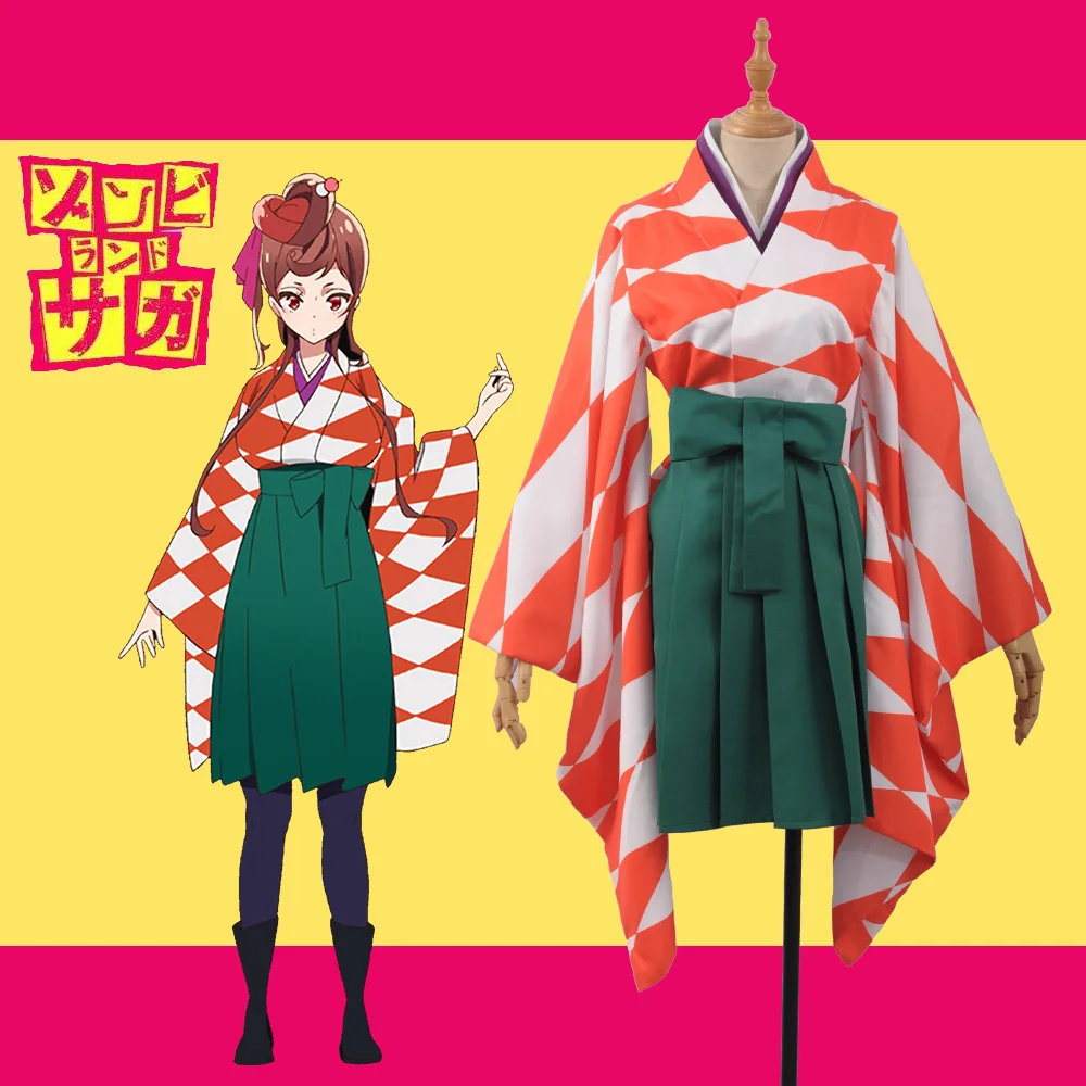 Horrible Anime ZOMBIE LAND SAGA Zonbii Yugiri Kimono Yutaka Fancy Stage Girls Cosplay Costume Orange Printed Kimono Skirt Dress
Horrible Anime ZOMBIE LAND SAGA Zonbii Yugiri Kimono Yutaka Fancy Stage Girls Cosplay Costume Orange Printed Kimono Skirt Dress