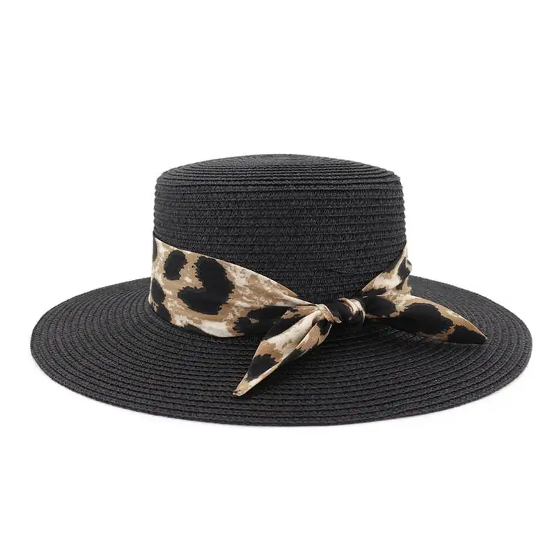 WZCX 2019 New Fashion Leopard Bow Flat Top Beach Hat Korean Version Casual Tide Women Summer Straw Hat Adult Cap
WZCX 2019 New Fashion Leopard Bow Flat Top Beach Hat Korean Version Casual Tide Women Summer Straw Hat Adult Cap