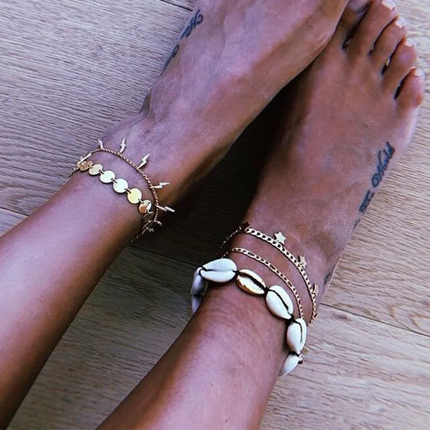 Boho Shell Anklet Ankle Bracelet For Women halhal enkelbandje Sandals Leg bracelet cheville Foot Jewelry cavigliera Summer
Boho Shell Anklet Ankle Bracelet For Women halhal enkelbandje Sandals Leg bracelet cheville Foot Jewelry cavigliera Summer