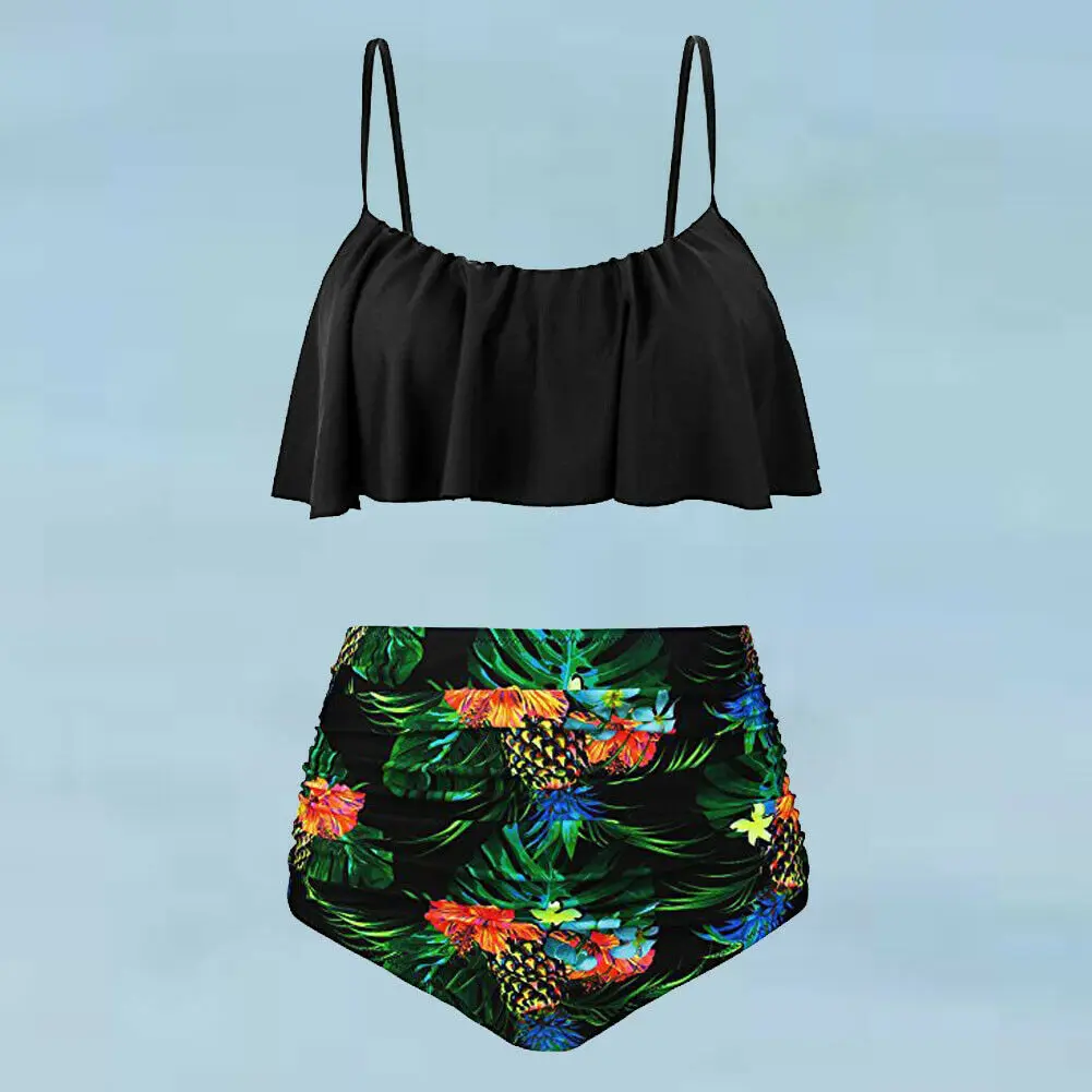 Womens Padded Push-up Bikini Bra Ruffle Top Floral Pants Set High Waisted Swimsuit Bathing Suit Swimwear Beachwear
Womens Padded Push-up Bikini Bra Ruffle Top Floral Pants Set High Waisted Swimsuit Bathing Suit Swimwear Beachwear