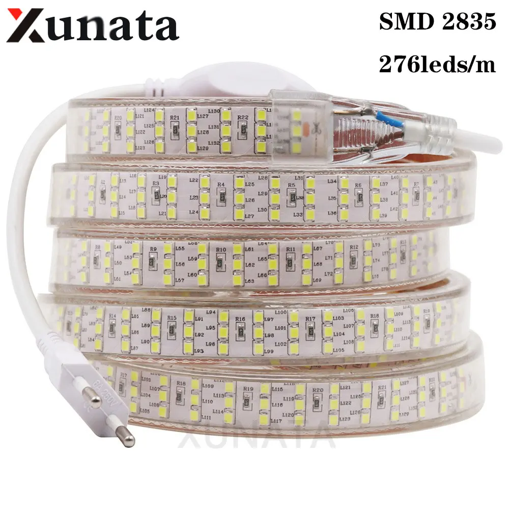 1M AC220V Led Strip 2835 SMD Waterproof Led Strip 276leds/m Three Row Light Diode Tape Decoration for Home Pink/Blue/Green/Red
1M AC220V Led Strip 2835 SMD Waterproof Led Strip 276leds/m Three Row Light Diode Tape Decoration for Home Pink/Blue/Green/Red