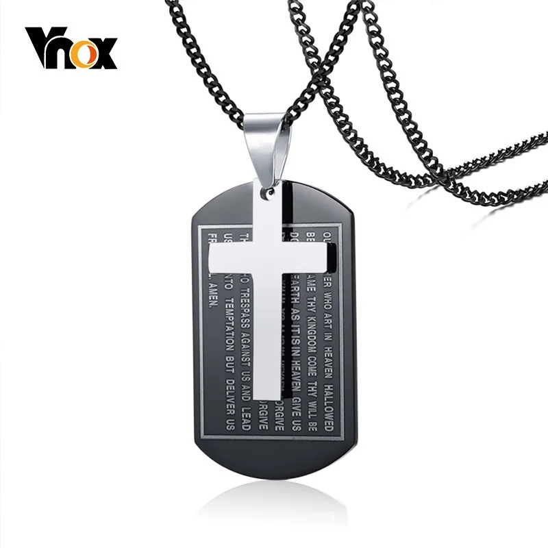 Vnox Multi-color Bible Dog Tag Cross Pendant For Men Necklace Stainless Steel Faith Christ Prayer Accessories
Vnox Multi-color Bible Dog Tag Cross Pendant For Men Necklace Stainless Steel Faith Christ Prayer Accessories