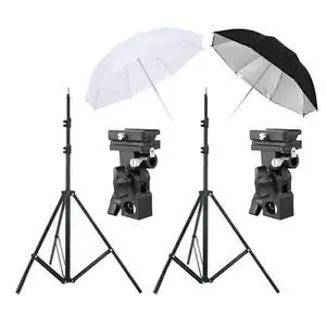6 in 1 Photography Studio Speedlite Flash Umbrella Lighting Light Stand+2 Bracket B Kit
6 in 1 Photography Studio Speedlite Flash Umbrella Lighting Light Stand+2 Bracket B Kit