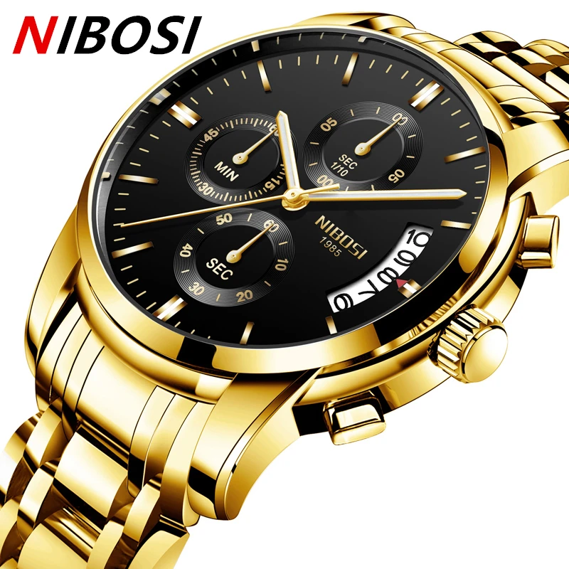 NIBOSI Relogio Masculino Men Watch Luxury Watches 3ATM Waterproof Clock Chronograph Wristwatch Stainless Steel Band & Leather
NIBOSI Relogio Masculino Men Watch Luxury Watches 3ATM Waterproof Clock Chronograph Wristwatch Stainless Steel Band & Leather