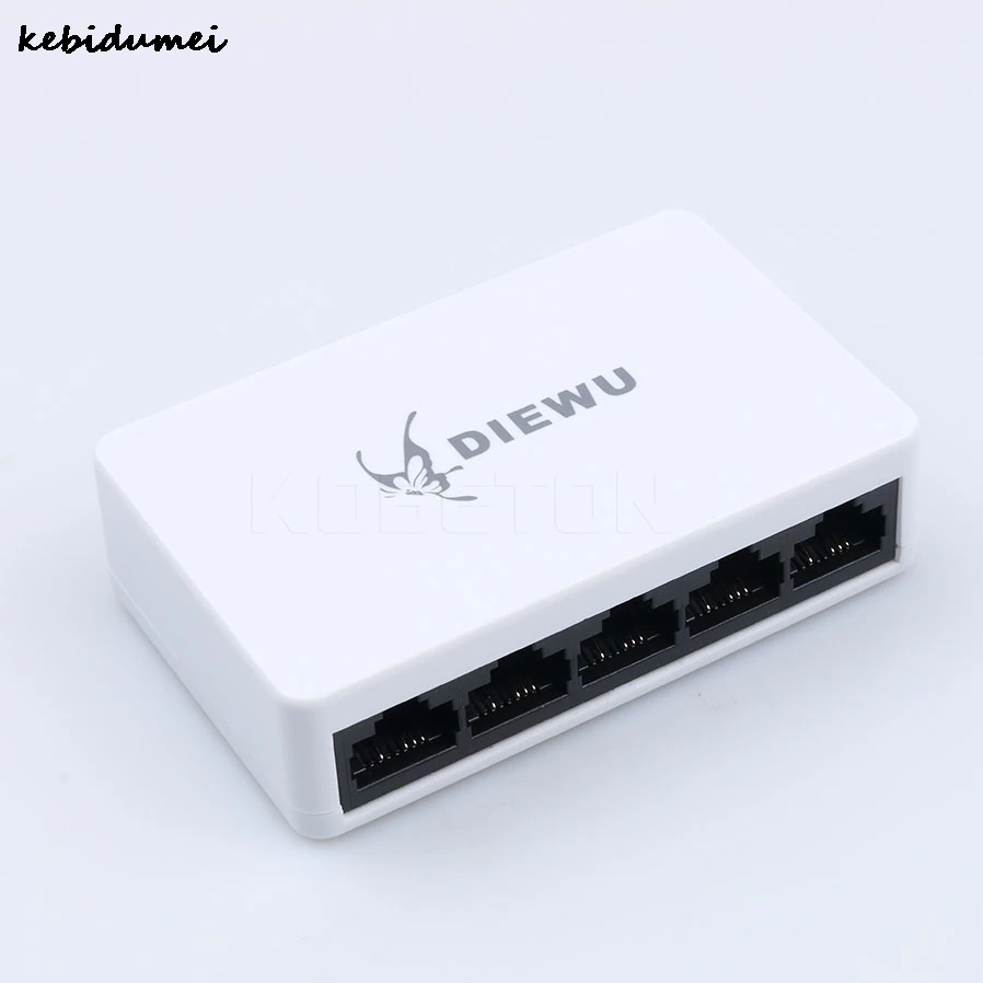 Kebidumei 100Mbps 5 Ports Mini Fast Ethernet LAN RJ45 Network Switch Switcher Hub Desktop PC US/EU adapter with Power supply
Kebidumei 100Mbps 5 Ports Mini Fast Ethernet LAN RJ45 Network Switch Switcher Hub Desktop PC US/EU adapter with Power supply