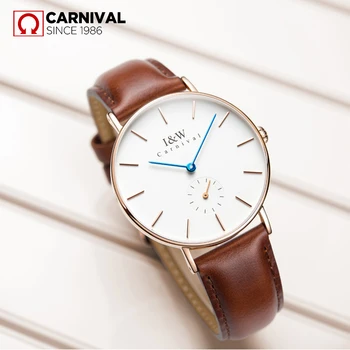 2018 CARNIVAL I&W Simple UltraThin Quartz Men Watch TopBrand Luxury Rose Fashion Sapphire Brown Leather Waterproof Montre femme
2018 CARNIVAL I&W Simple UltraThin Quartz Men Watch TopBrand Luxury Rose Fashion Sapphire Brown Leather Waterproof Montre femme