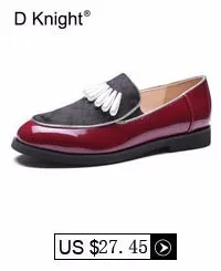 Pearls Women's Loafers Patent leather Oxfords Shoes For Women Horsehair Patchwork Slip On Casual Flats Platform Shoes Woman E85