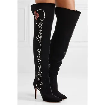 Luxury Crystals Women Over the Knee High Heels Boots Sexy Ladies Bling Rhinestone Knight Thigh High Boots Design Shoes Women
Luxury Crystals Women Over the Knee High Heels Boots Sexy Ladies Bling Rhinestone Knight Thigh High Boots Design Shoes Women