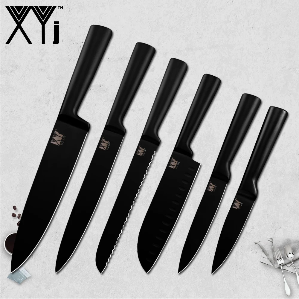 XYj Stainless Steel Kitchen Knife Set Sharp All Black Lightweight Effort Non-Sticky Cooking Knife Sharpener Bar Knfie Holder
XYj Stainless Steel Kitchen Knife Set Sharp All Black Lightweight Effort Non-Sticky Cooking Knife Sharpener Bar Knfie Holder