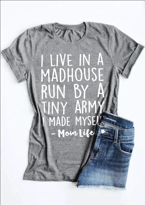 I LIVE IN A MADHOUST T-SHIRT Mom lift women fashion cotton casual gray shirt grunge tumblr vintage goth aesthetic tee party tops
I LIVE IN A MADHOUST T-SHIRT Mom lift women fashion cotton casual gray shirt grunge tumblr vintage goth aesthetic tee party tops