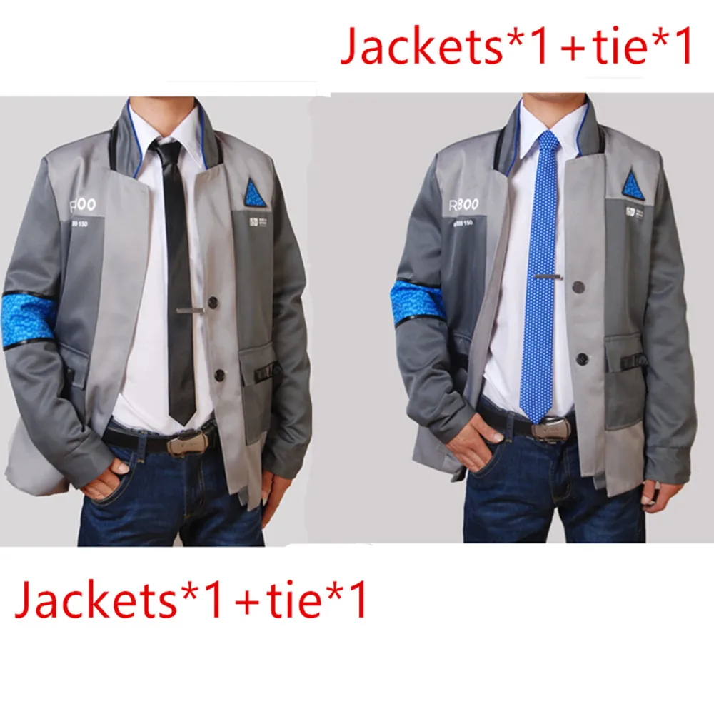 Game Detroit: Become Human Connor RK800 Agent Suit Uniform Tight Unifrom Cosplay Halloween Carnival Custom Adult man Jackets |