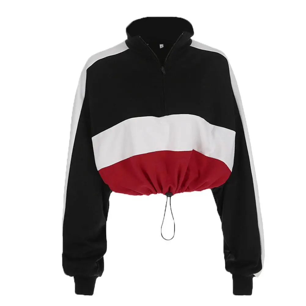Fashion Summer Spring Female Clothing Tops Stripe Long Sleeve Drawstring High Collar Women's Casual Short Pullover Crop Top
Fashion Summer Spring Female Clothing Tops Stripe Long Sleeve Drawstring High Collar Women's Casual Short Pullover Crop Top