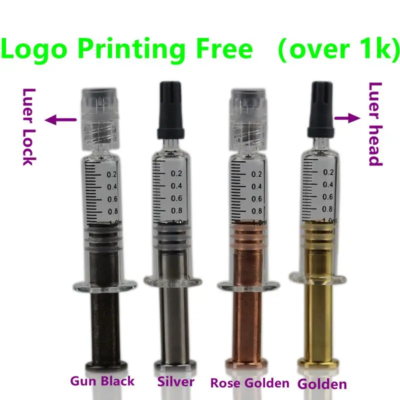 Colorful Metal Twist Plunger 1 ML Luer Lock Head glass syringes with measurement mark for For Oil Cartridge vape cartridges
Colorful Metal Twist Plunger 1 ML Luer Lock Head glass syringes with measurement mark for For Oil Cartridge vape cartridges