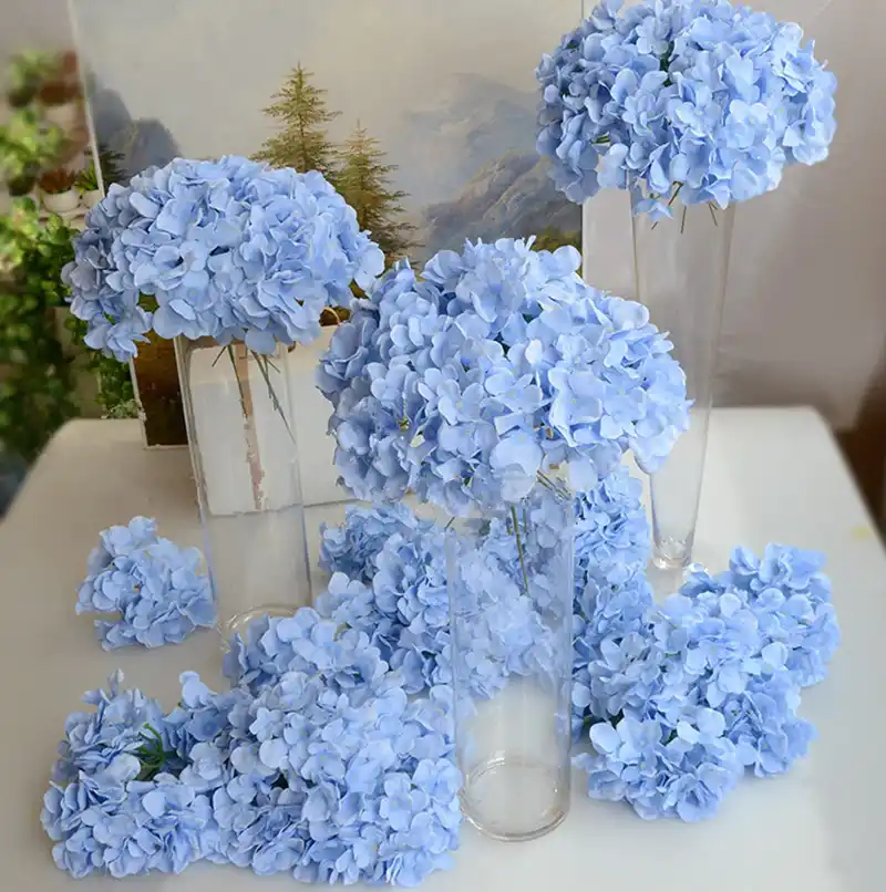 Hydrangea Flower Heads With Stem Artificial Flowers Hydreageas For