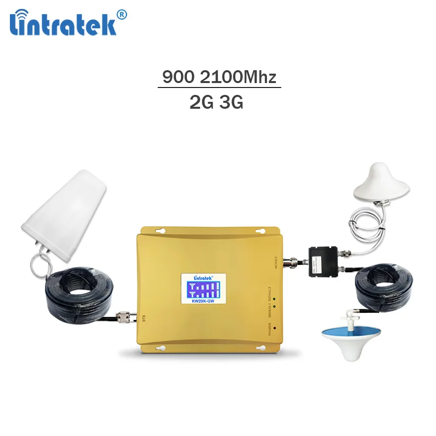 

Lintratek Signal Booster 900 2100Mhz 2G 3G Repeater GSM 3G Signal Amplifier GSM 900 WCDMA 2100 Booster Dual Band 65dB Ampli #6.8