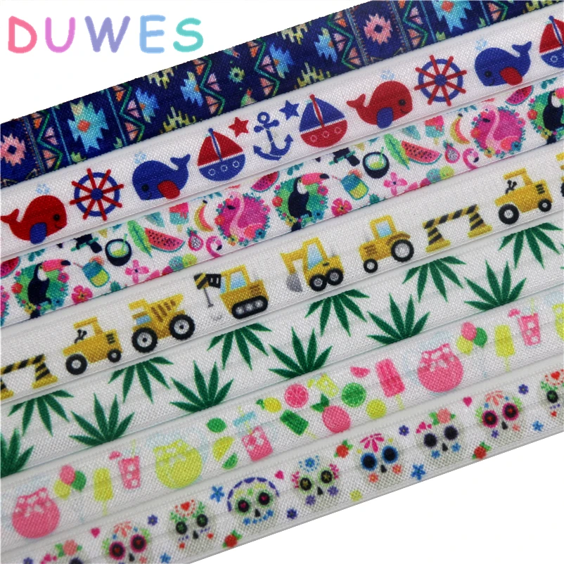 DUWES 5/8'' 50yards aztec leaf skull sea drink printed Fold Elastic FOE stretch ribbon hairbow headwear headband DIY OEM D1004
DUWES 5/8'' 50yards aztec leaf skull sea drink printed Fold Elastic FOE stretch ribbon hairbow headwear headband DIY OEM D1004