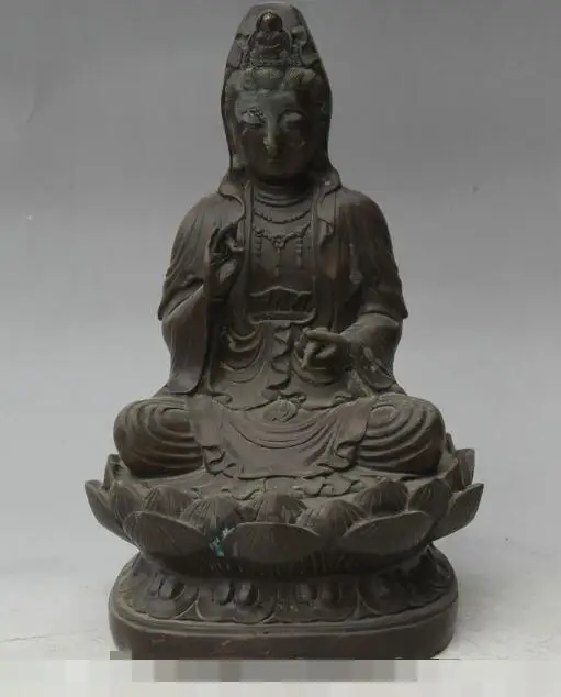 S01507 12 Chinese Buddhism Bronze Seat Lotus Kwan-yin Guan Yin Vase Statue Sculpture B0403
S01507 12 Chinese Buddhism Bronze Seat Lotus Kwan-yin Guan Yin Vase Statue Sculpture B0403