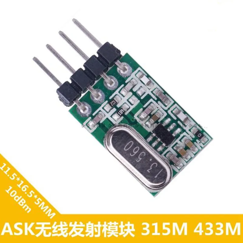 315m | 433M | ASK Wireless Transmitter Module | PLL Frequency Stabilization | OOK | Wireless Doorbell | 1.8-3.6V | 10mW
315m | 433M | ASK Wireless Transmitter Module | PLL Frequency Stabilization | OOK | Wireless Doorbell | 1.8-3.6V | 10mW