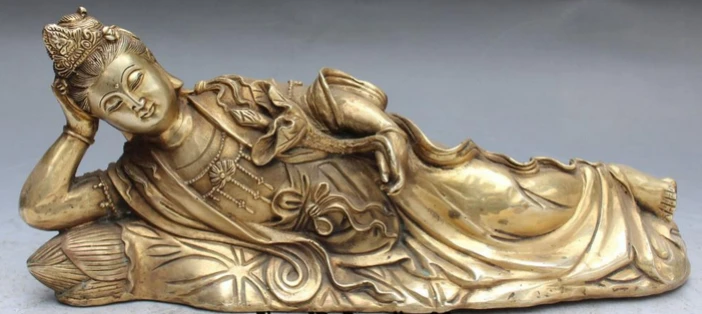 xd 001387 17" Marked Chinese Bronze Sleep Kwan-yin Guan Yin Bodhisattva Goddess Statue
xd 001387 17" Marked Chinese Bronze Sleep Kwan-yin Guan Yin Bodhisattva Goddess Statue