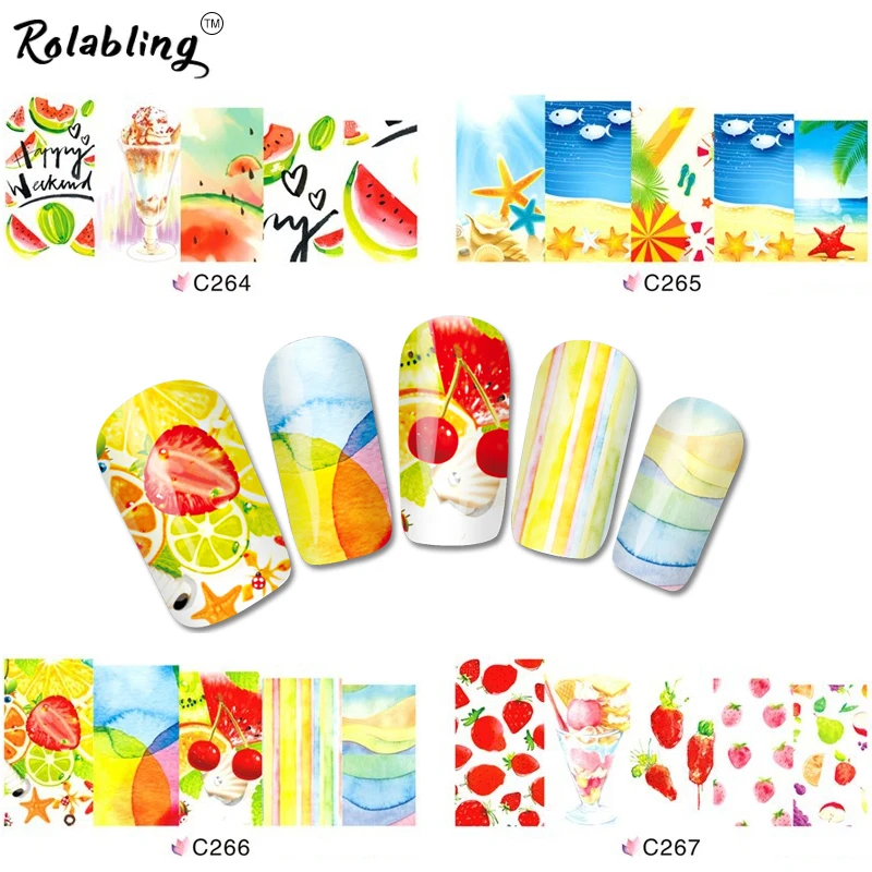 Rolabling Sea Beach & Cold Watermelon Holiday Style Design Water decal full cover Nail Stickers nail art decoration
Rolabling Sea Beach & Cold Watermelon Holiday Style Design Water decal full cover Nail Stickers nail art decoration
