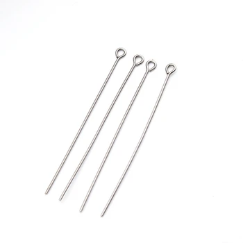 100pcs/lot 30mm/40mm/50mm Dia 0.7mm (21 gauge) Silver Tone 316L Stainless steel Eye Pins for Jewelry Making Accessories Parts 
100pcs/lot 30mm/40mm/50mm Dia 0.7mm (21 gauge) Silver Tone 316L Stainless steel Eye Pins for Jewelry Making Accessories Parts