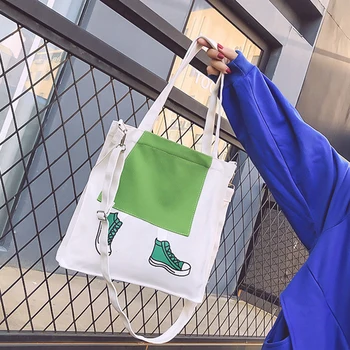Fashion Women Canvas Bags Handbags Summer Female Simple Shoulder Bags Cartoon Printing Students School Messenger Bag
Fashion Women Canvas Bags Handbags Summer Female Simple Shoulder Bags Cartoon Printing Students School Messenger Bag