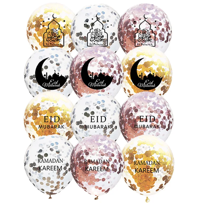 5Pcs/Set 12inch EID MUBARAK Clear Balloons Rose Gold Silver Confetti Balloons Ramadan Latex Balloons For Muslim Islamic Festive
5Pcs/Set 12inch EID MUBARAK Clear Balloons Rose Gold Silver Confetti Balloons Ramadan Latex Balloons For Muslim Islamic Festive