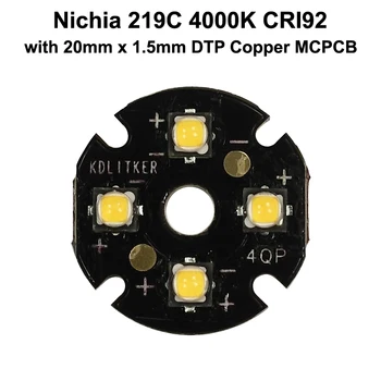Quad Nichia 219C 4000K CRI92 LED Emitter with KDLITKER 20mm x 1.5mm DTP Copper PCB (Parallel) w/ optics
Quad Nichia 219C 4000K CRI92 LED Emitter with KDLITKER 20mm x 1.5mm DTP Copper PCB (Parallel) w/ optics