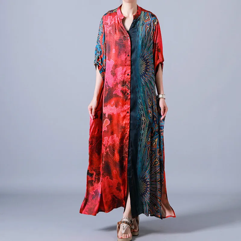 Plus Size Women Summer Trench Coat 2019 NEW Stand Collar Printed Patchwork Single Breasted Split Loose Long Coat Female
Plus Size Women Summer Trench Coat 2019 NEW Stand Collar Printed Patchwork Single Breasted Split Loose Long Coat Female