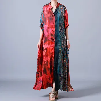 Plus Size Women Summer Trench Coat 2019 NEW Stand Collar Printed Patchwork Single Breasted Split Loose Long Coat Female
Plus Size Women Summer Trench Coat 2019 NEW Stand Collar Printed Patchwork Single Breasted Split Loose Long Coat Female