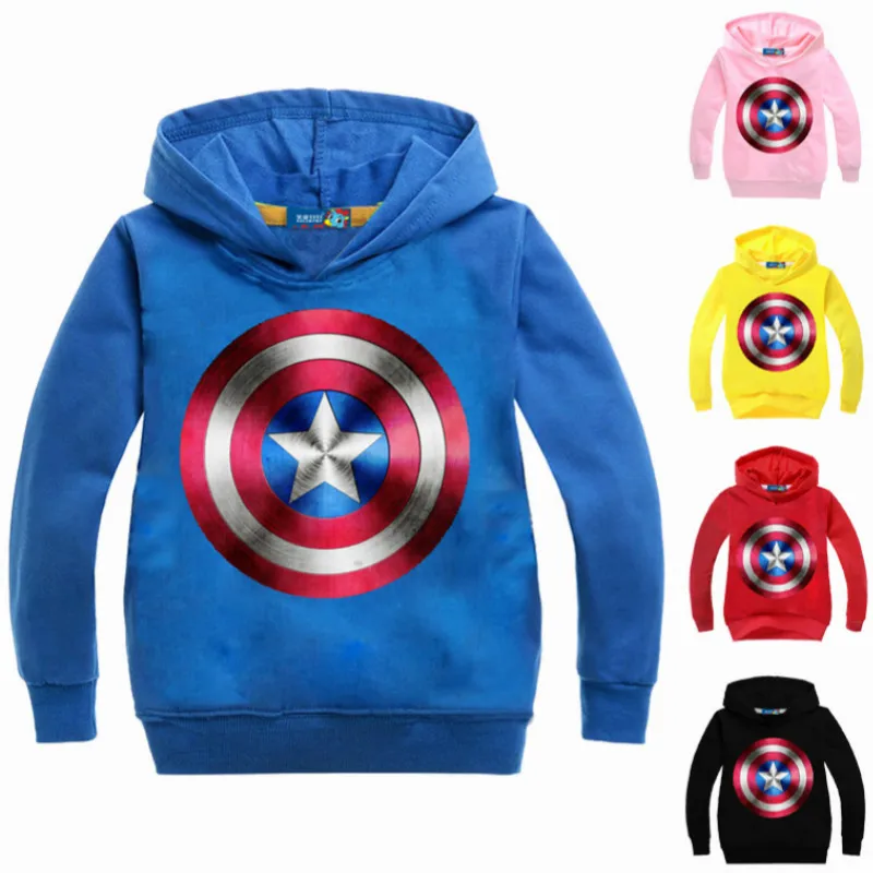 Spring Autumn Clothes Captain America Tops Kids T-shirts Boys Hooded Girls Cartoon Tops Children Clothing Children Sweatshirts
Spring Autumn Clothes Captain America Tops Kids T-shirts Boys Hooded Girls Cartoon Tops Children Clothing Children Sweatshirts