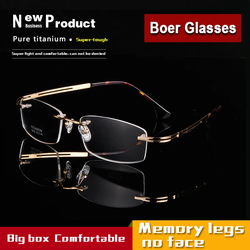 Flexible Pure Beta Titanium Hingeless Eyeglasses Men'S Rimless Optical Spectacles Rx-Able Big Frame 9039 Size 55-18-145
Flexible Pure Beta Titanium Hingeless Eyeglasses Men'S Rimless Optical Spectacles Rx-Able Big Frame 9039 Size 55-18-145