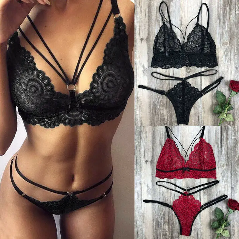 Sexy Ladies Women Lace Bra Sets Bandage Strappy Hot Exotic Lingerie G-string Thong Nightwear Sleepwear Sissy Female Babydoll
Sexy Ladies Women Lace Bra Sets Bandage Strappy Hot Exotic Lingerie G-string Thong Nightwear Sleepwear Sissy Female Babydoll